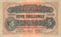 East Africa 5 Shillings,  1. 9.1943